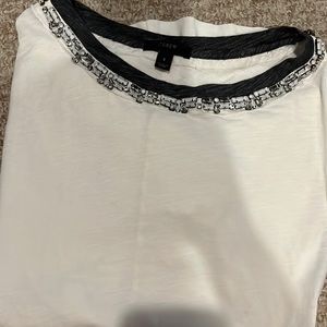 Jcrew jeweled neck tee Size Small Super Soft!